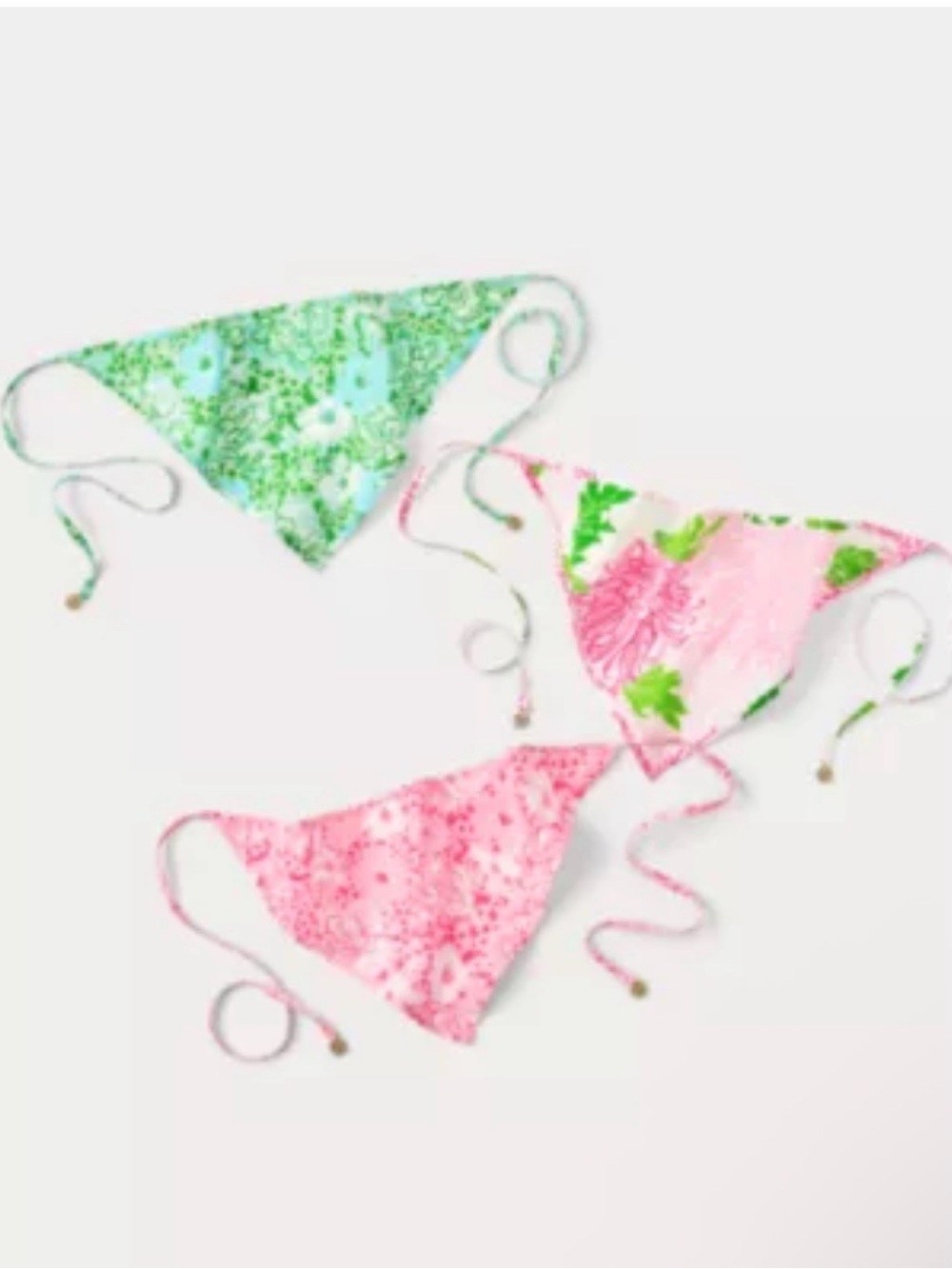 Lilly Pulitzer Set of Three Head Scarves in Pink & Green